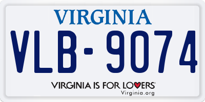 VA license plate VLB9074
