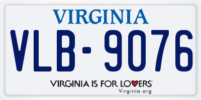 VA license plate VLB9076