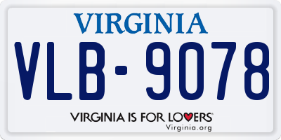 VA license plate VLB9078