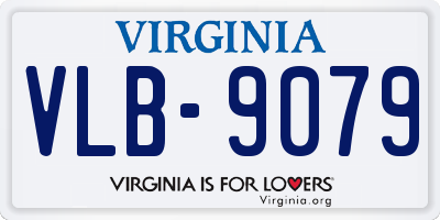 VA license plate VLB9079