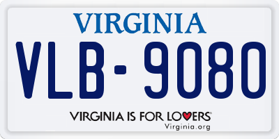 VA license plate VLB9080