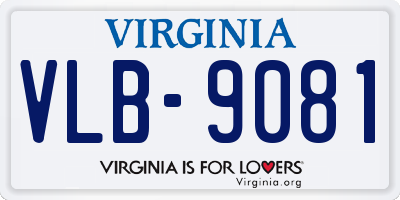 VA license plate VLB9081
