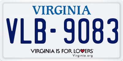 VA license plate VLB9083