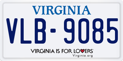 VA license plate VLB9085