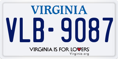 VA license plate VLB9087