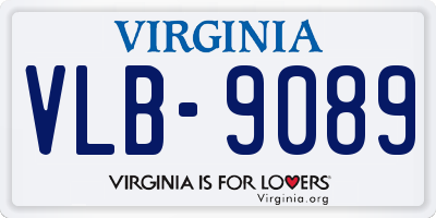 VA license plate VLB9089