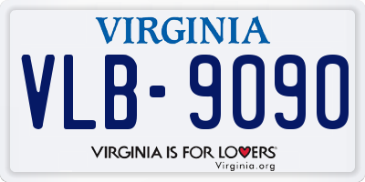 VA license plate VLB9090