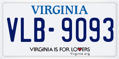 VA license plate VLB9093