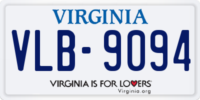VA license plate VLB9094