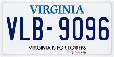 VA license plate VLB9096