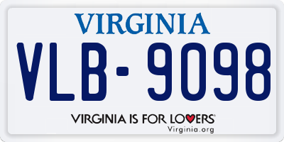 VA license plate VLB9098
