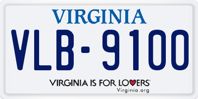 VA license plate VLB9100