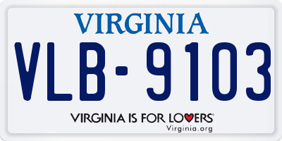 VA license plate VLB9103