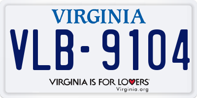 VA license plate VLB9104