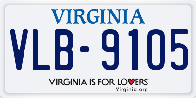 VA license plate VLB9105