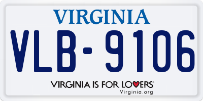 VA license plate VLB9106