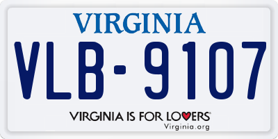 VA license plate VLB9107