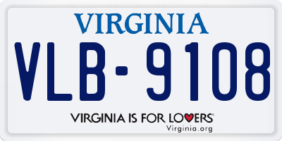 VA license plate VLB9108