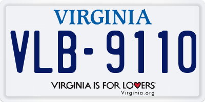 VA license plate VLB9110