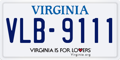 VA license plate VLB9111