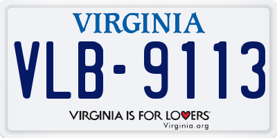 VA license plate VLB9113