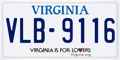 VA license plate VLB9116