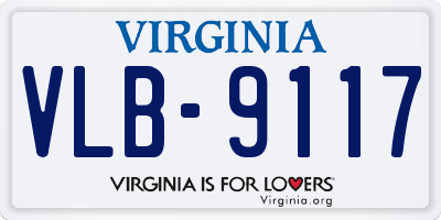 VA license plate VLB9117