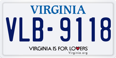 VA license plate VLB9118
