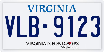 VA license plate VLB9123