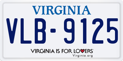 VA license plate VLB9125
