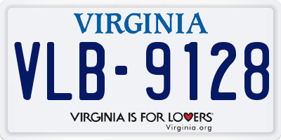 VA license plate VLB9128