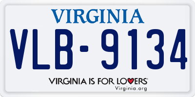 VA license plate VLB9134
