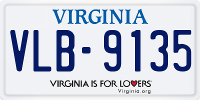 VA license plate VLB9135