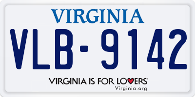 VA license plate VLB9142