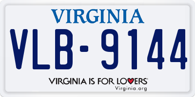 VA license plate VLB9144