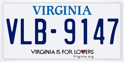 VA license plate VLB9147