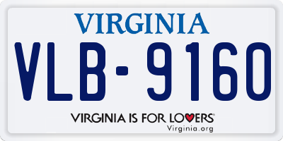 VA license plate VLB9160