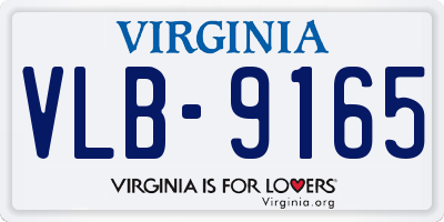 VA license plate VLB9165
