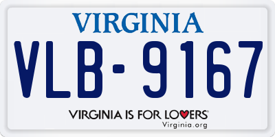 VA license plate VLB9167