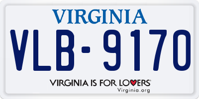VA license plate VLB9170