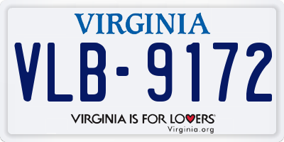 VA license plate VLB9172