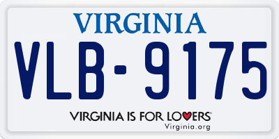 VA license plate VLB9175