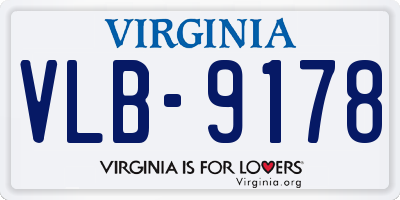 VA license plate VLB9178