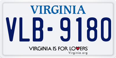 VA license plate VLB9180