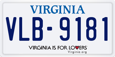 VA license plate VLB9181