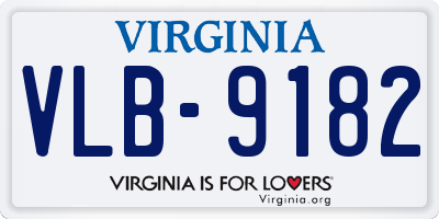 VA license plate VLB9182