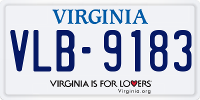 VA license plate VLB9183