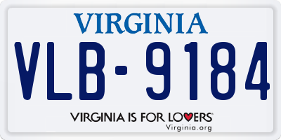 VA license plate VLB9184