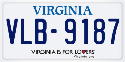 VA license plate VLB9187