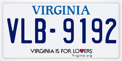 VA license plate VLB9192